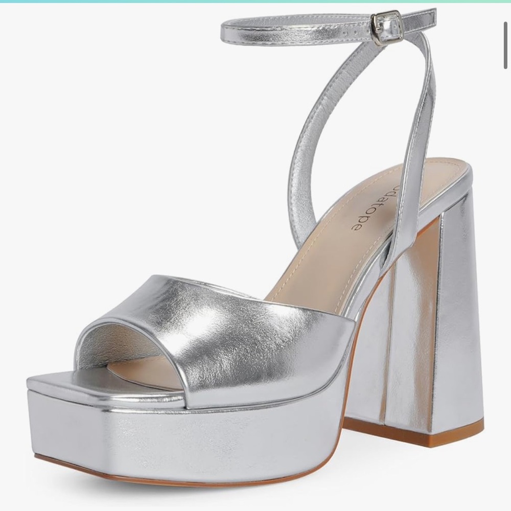 Silver Platform Heels purchased on Amazon